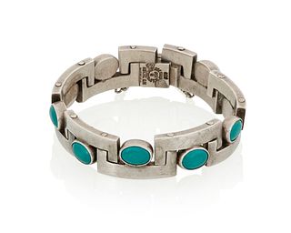 An Antonio Pineda Los Castillo silver and gemstone bracelet