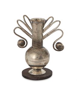 A William Spratling sterling silver and ebony bud vase