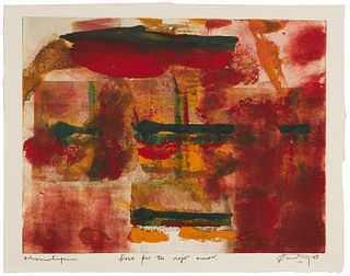 Angel "Andy" Eusebio Rivero Sierra, (b. 1965), "Loco por tu rojo amor," 2008, Monotype in colors on paper, Plate: 18.5" H x 24" W; Sheet: 21" H x 27" 