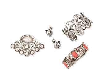 A group of Los Castillo jewelry