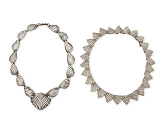Two Los Castillo silver necklaces