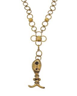 A Hubert Harmon brass belt/necklace
