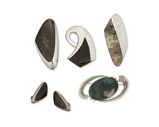 A group of Enrique Ledesma silver and gem-set jewelry