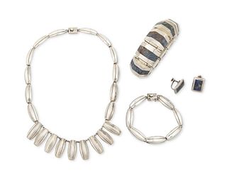 A group of Enrique Ledesma silver and hardstone jewelry