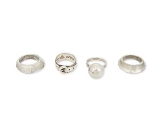 A group of Antonio Pineda silver rings