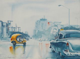Luis Enrique Camejo, (b. 1971), Untitled, from "After the Rain" series, 2003, Watercolor on paper, Sight: 21.5" H x 29.5" W