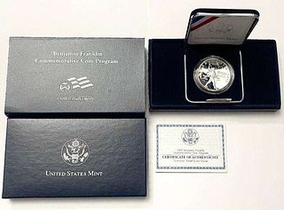 2006 Benjamin Franklin "Scientist" Commemorative Proof Silver Dollar