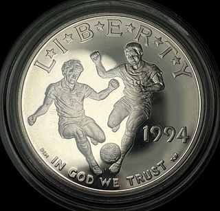 1994-S World Cup Proof Silver Commemorative Dollar