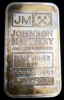 Johnson Matthey Assayers & Refiners 1 ozt .999 Silver Bar