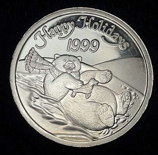 1999 Happy Holidays Proof 1 ozt .999 Silver