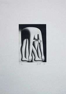 Mark Kostabi  Limited edition serigraph "body by jake"