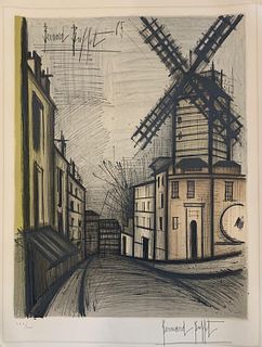Bernard Buffet lithograph on paper  "Windmill"