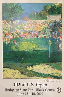 Leroy Neiman Hand signed offset lithograph "102nd US open "