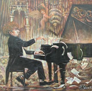 Mark Braverman  Original painting on canvas  "The Entertainer   "
