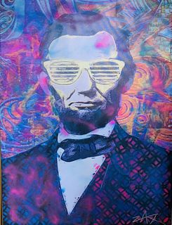 E.M. Zax Mixed media acrylic on canvas "Abe"