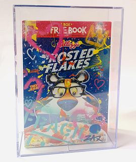 E.M. Zax Original hand painted 3D Sculpture  "Frosted Flakes Cereal Box "
