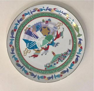 RAPHAEL ABECASSIS CERAMIC PLATE "THE PLATE OF PEACE"
