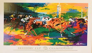 Leroy Neiman Hand signed offset lithograph "Breeders cup championship "