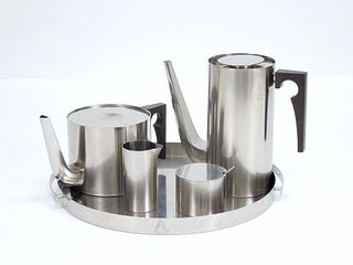 Stelton Denmark Stainless Steel Coffee & Tea Set.