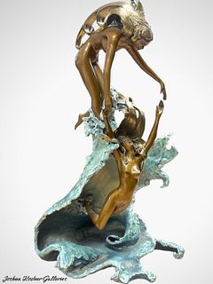 ANGELO BASSO(B.1943)"DANCING WITH THE WAVES"BRONZE