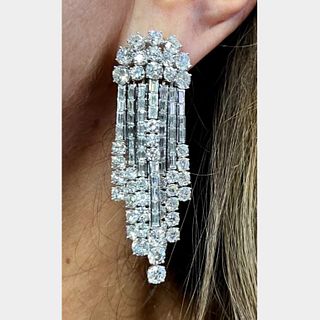Platinum 25.60 Ct. Diamond Chandelier Earrings