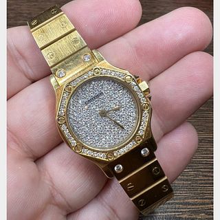 Cartier 18K Yellow Gold Santos Octagon Watch