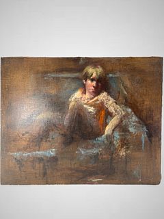 OIL ON CANVAS CHILD RESTING UNSIGNED