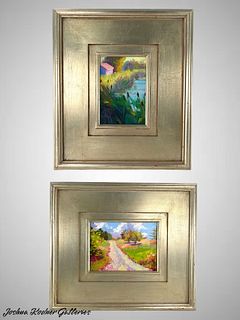 PAIR OF FRAMED OIL ON BOARDS, SIGNED BY ARTIST