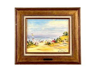 Georges Yoldjoglou " Beach Day" Oil Painting