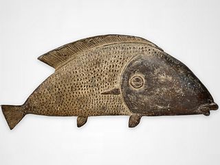 Mid Century Modern Brutalist Bronze Fish