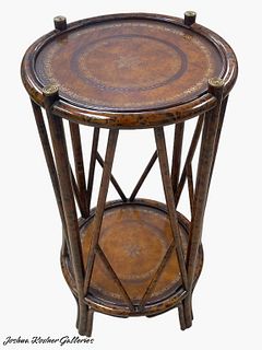HOLLYWOOD REGENCY STYLE FAUX BAMBOO END TABLE