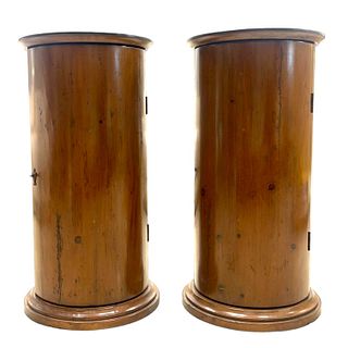 Pair Of French Or Italian Wooden Pedestal Cabinets