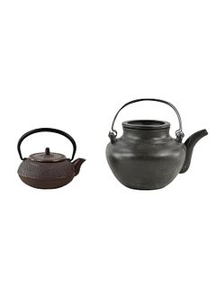Set Of 2 Chinese Bronze Tea Pot.
