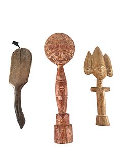 Set Of 3 African Miscellaneous Tribal Figurine