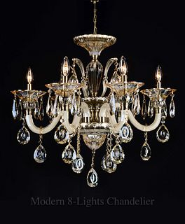 An European Modern Style 8-Lights Crystal Chandelier