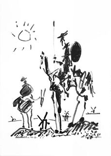 PABLO PICASSO's DON QUIXOTE 1955, ORIGINAL LARGE LITHOGRAPH PRINT, COA