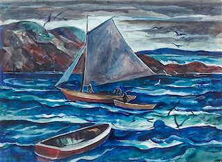 Peter Rotier, (Wisconsin, 1887-1963), Sailing on a Stormy Sea
