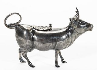 CONTINENTAL, OR POSSIBLY OTHER, STERLING SILVER COW CREAMER