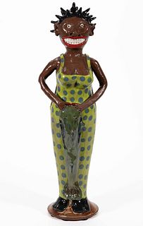 SIGNED "MARVIN BAILEY", SOUTH CAROLINA CONTEMPORARY EARTHENWARE / REDWARE FIGURE