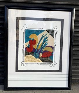 Embelished Lithograph tittled Italian Spices