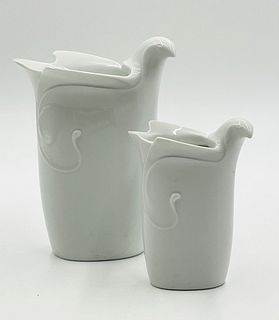 Pair of Porcelain Dove Vases by Dansk, Made in Japan by Gunner Cyren
