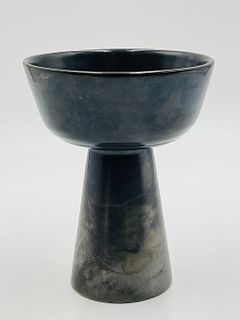 Vintage Ceramic Vase in Gunmetal Finish.