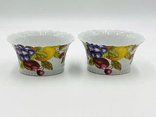 Pair of Limoges Scalloped Bowls, Marked; Romance Limoges-France