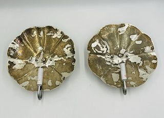 Pair of Scalloped Metal Sconces