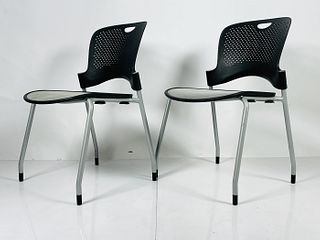 Pair of Caper Office/Stacking Chairs by Herman Miller.