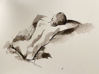 Large Gliclee of a Reclining Nude Female 60x45