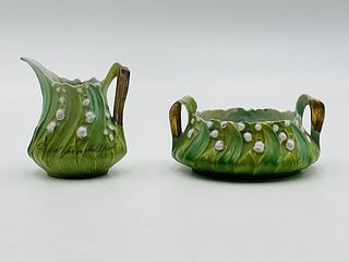 Pair of Matchin Studio Pottery Items including a Pitcher and a bowl