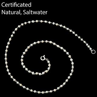 CERTIFICATED SINGLE STRAND PEARL NECKLACE