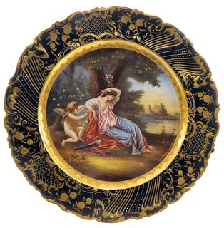 19th C. Royal Vienna Decorative Hand Painted Plate