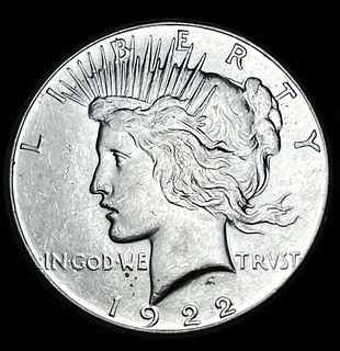 1922-S Peace Silver Dollar AU+